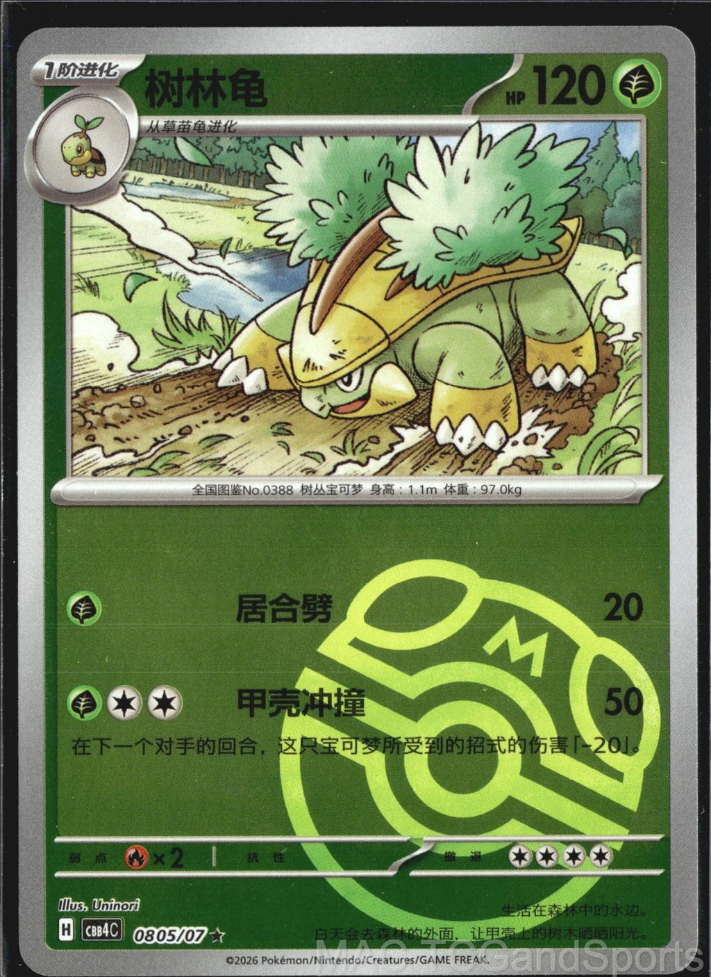 Grotle (Master Ball) 0805/07 Gem Pack Volume 4 Pokemon TCG Chinese NM