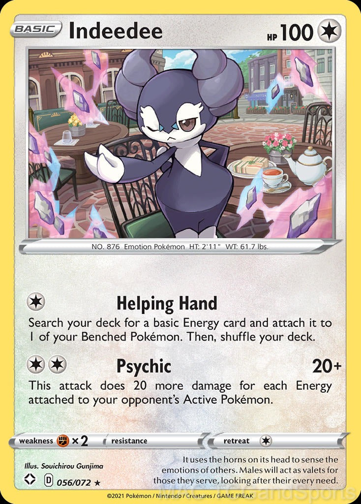 Indeedee 056/072 Reverse Holo