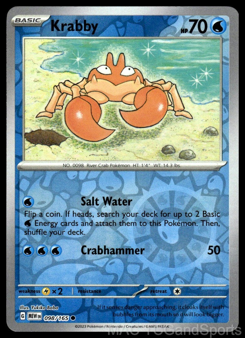 Krabby 098/165 Reverse Holo