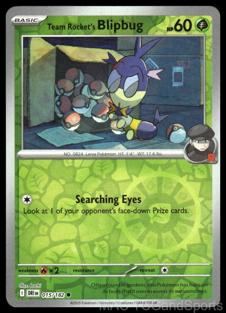 Team Rocket's Blipbug 015/182 Reverse Holo