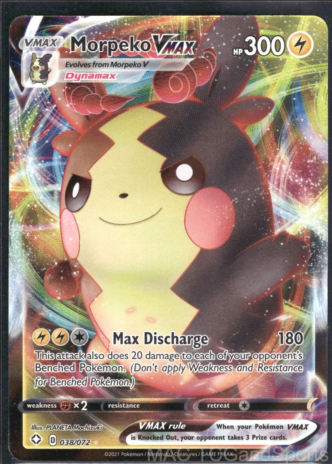 Morpeko VMAX 038/072 Holo Shining Fates Pokemon TCG NM