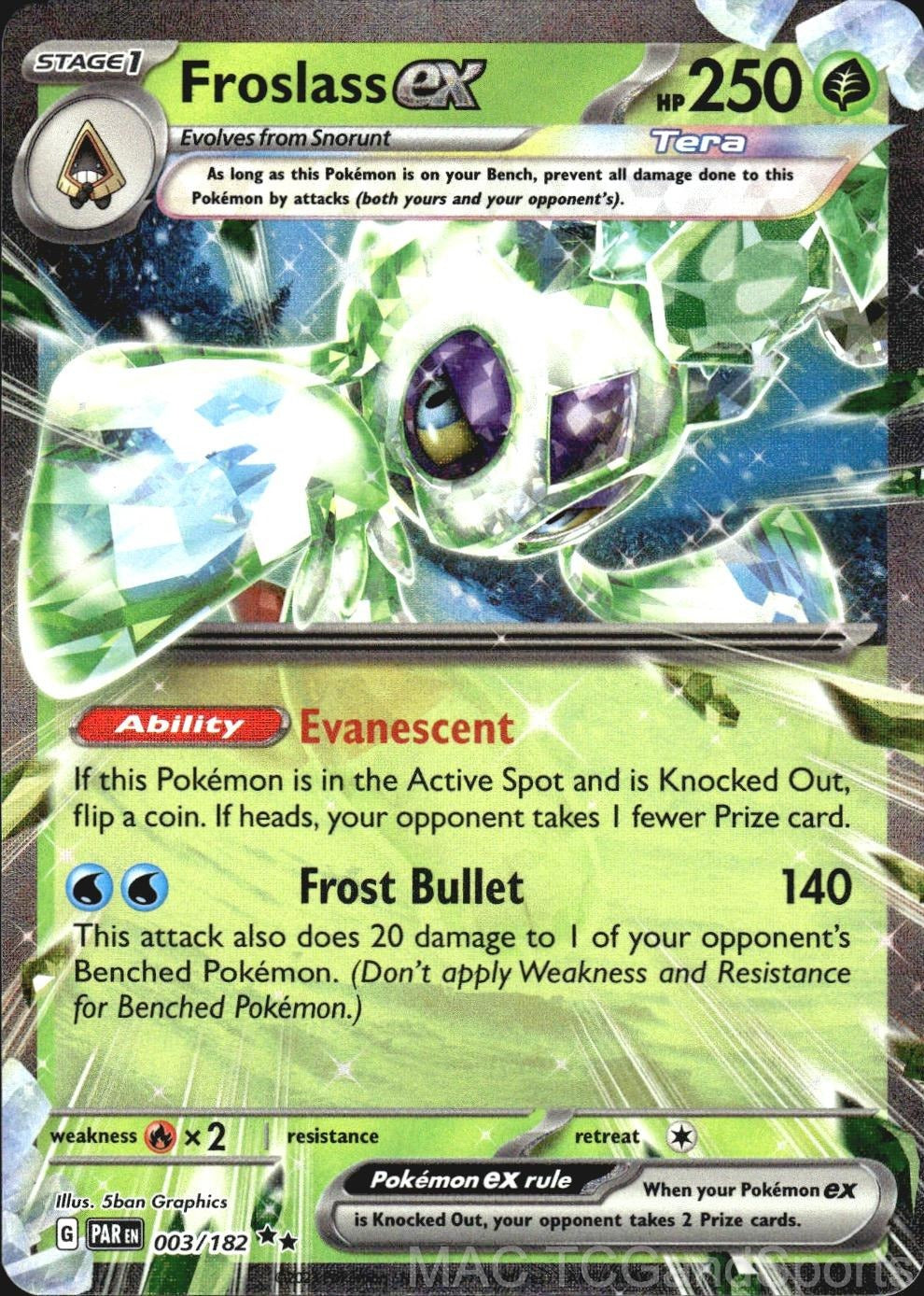 Froslass ex 003/182 Holo Paradox Rift Pokemon TCG NM