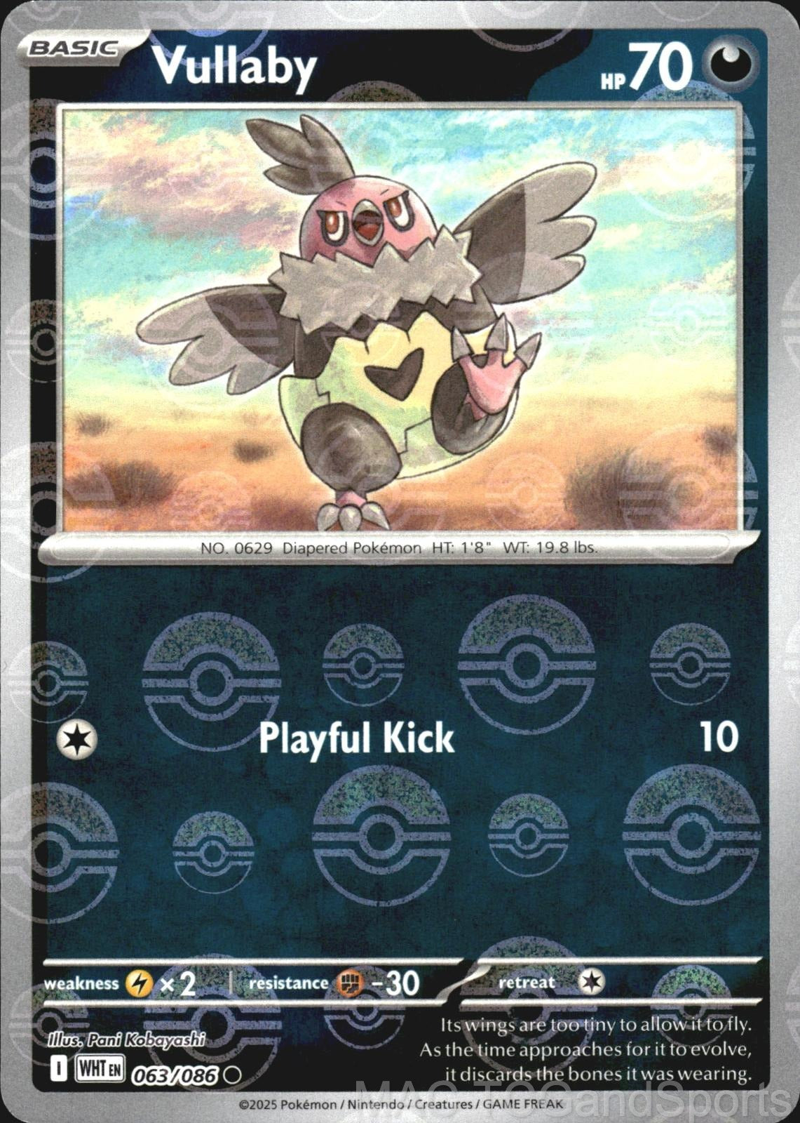 Vullaby (Poke Ball Pattern) 063/086 Holo White Flare Pokemon TCG NM