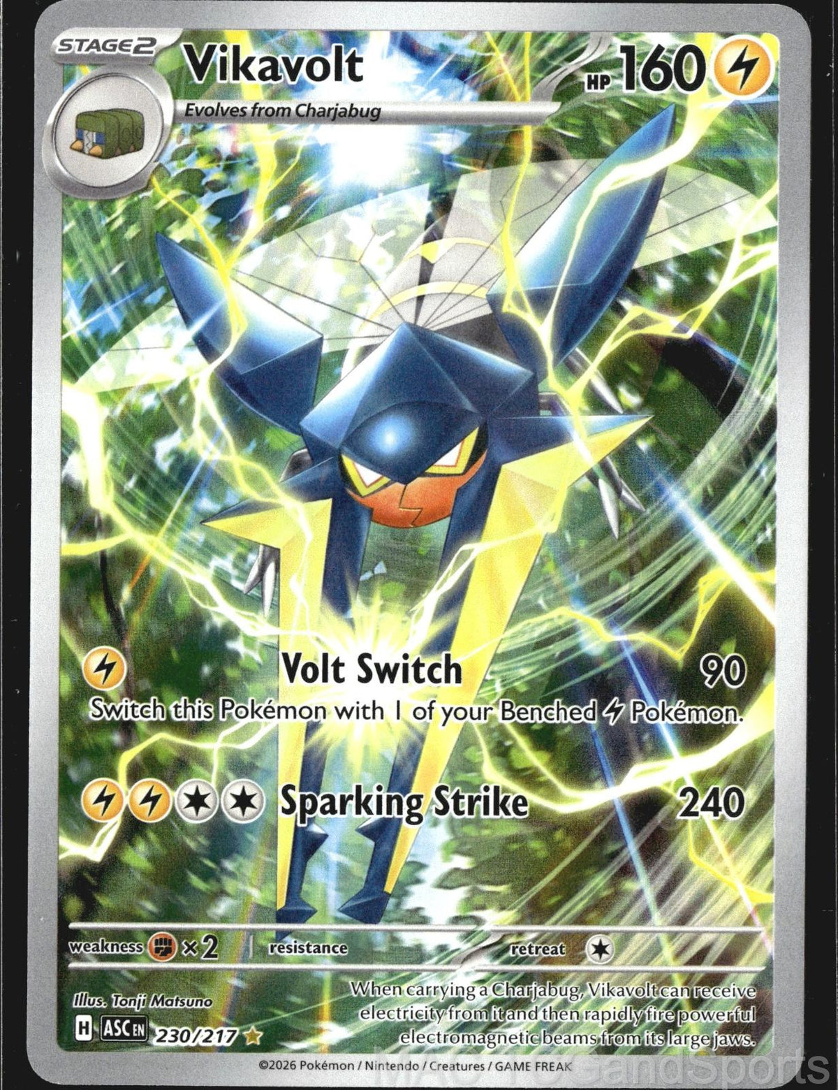 Vikavolt 230/217 Holo Ascended Heroes Pokemon TCG NM