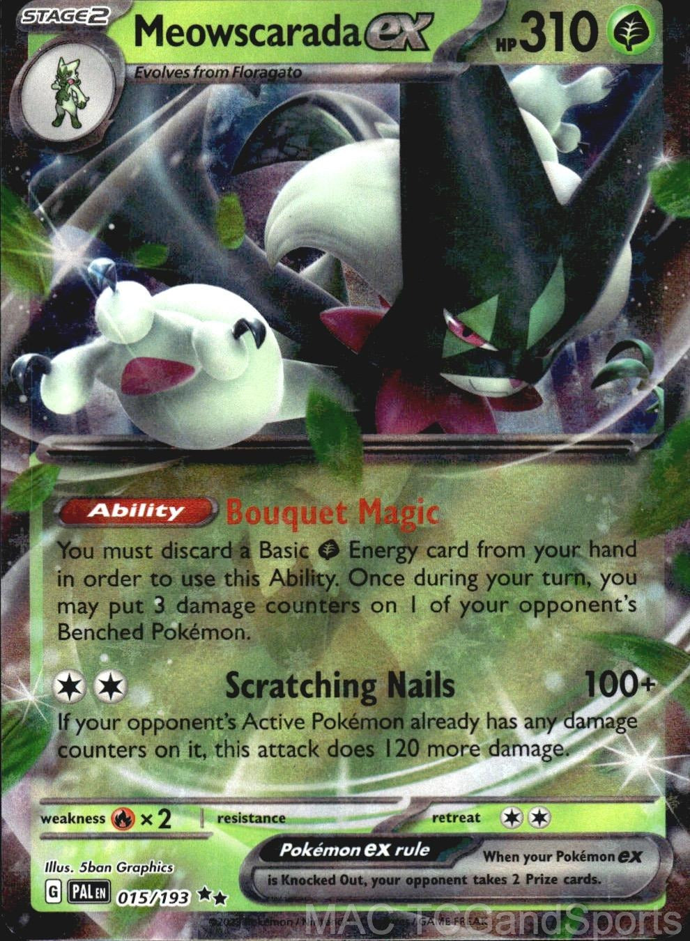 Meowscarada ex 015/193 Holo Paldea Evolved Pokemon TCG NM