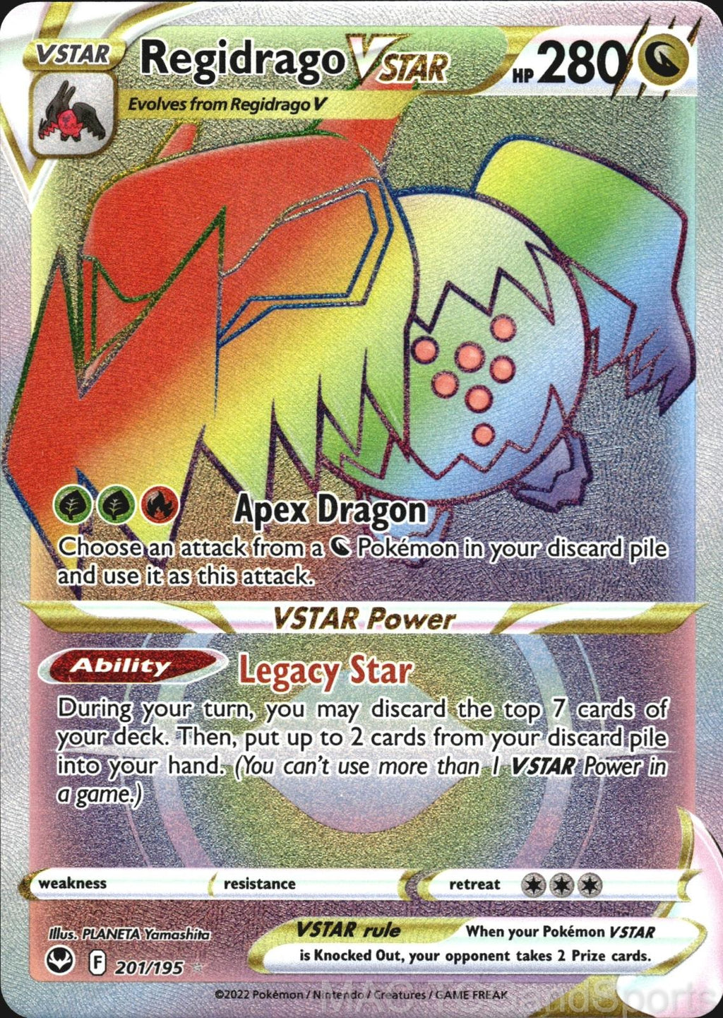 Regidrago VSTAR 201/195 Holo Silver Tempest Pokemon TCG NM