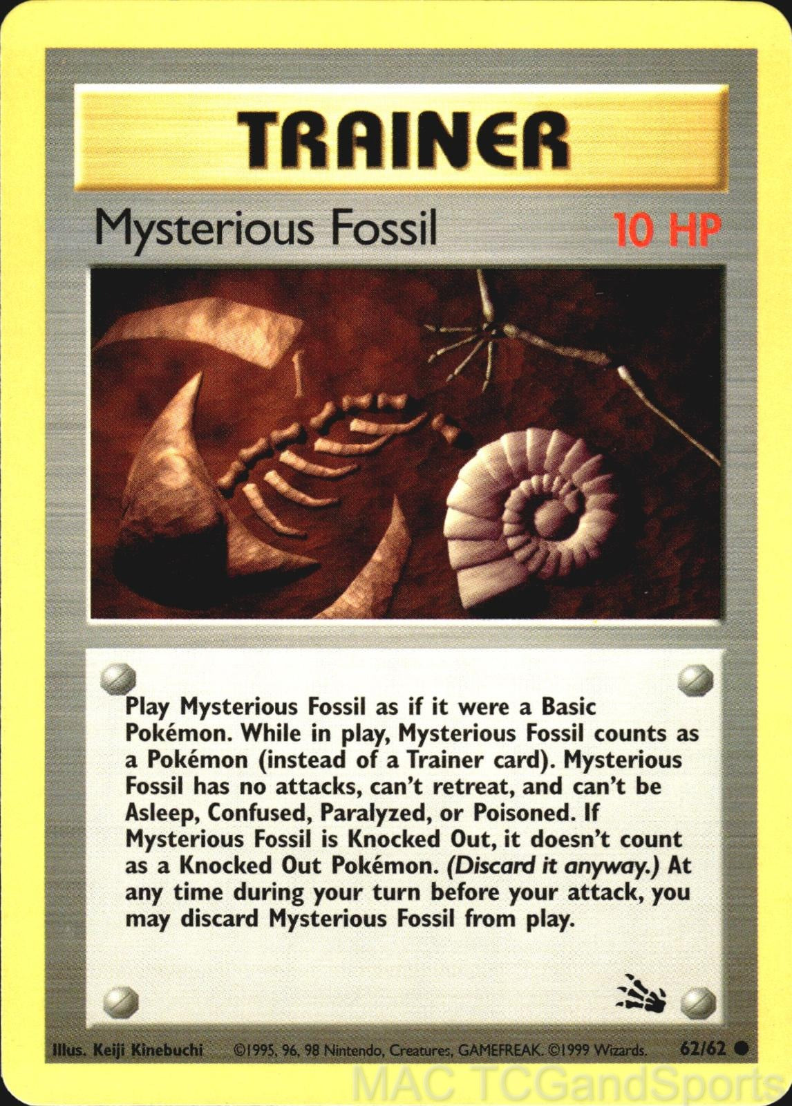 Mysterious Fossil 62/62 Unlimited Fossil Pokemon TCG LP