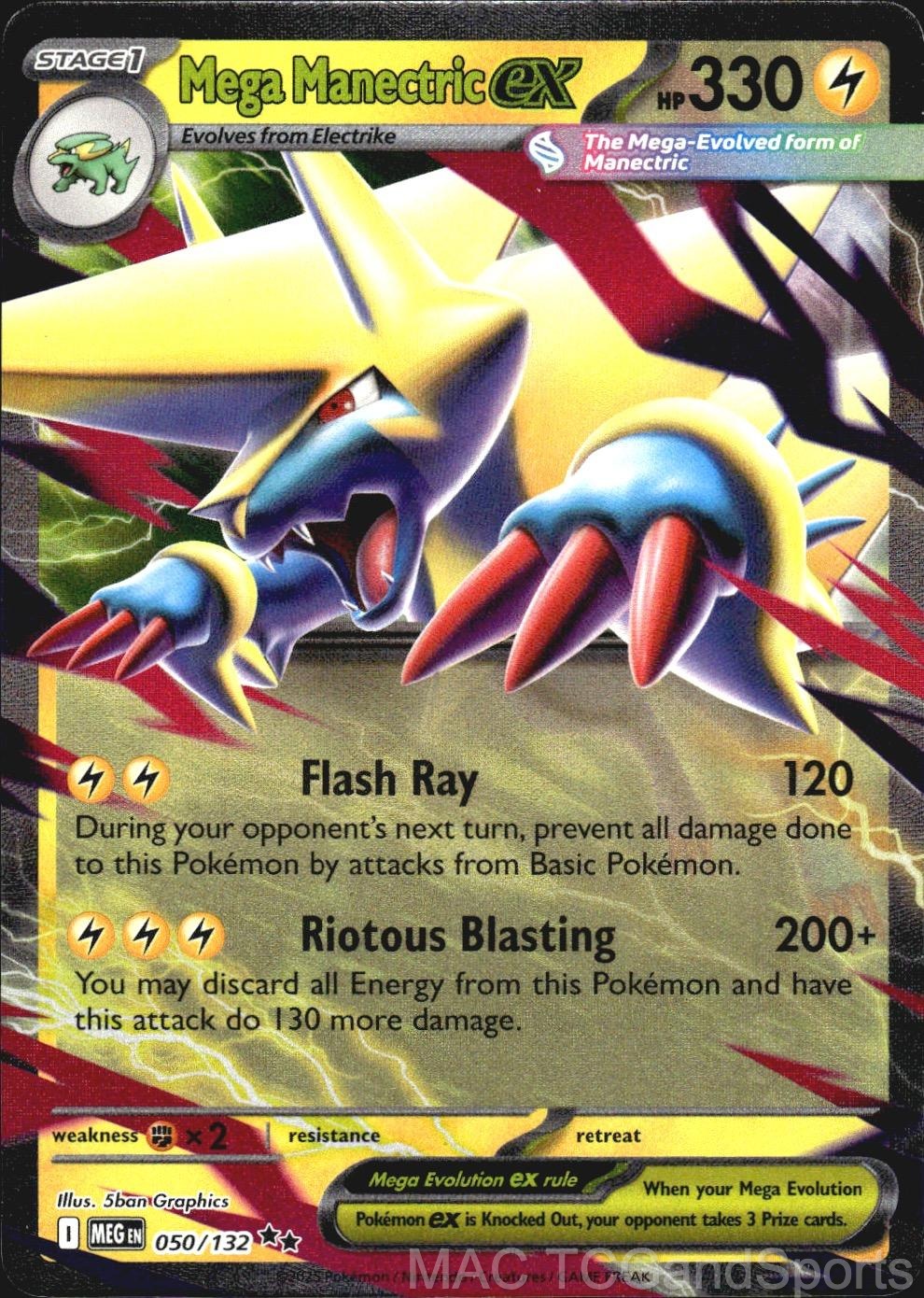Mega Manectric ex 050/132 Holo Mega Evolution Pokemon TCG NM