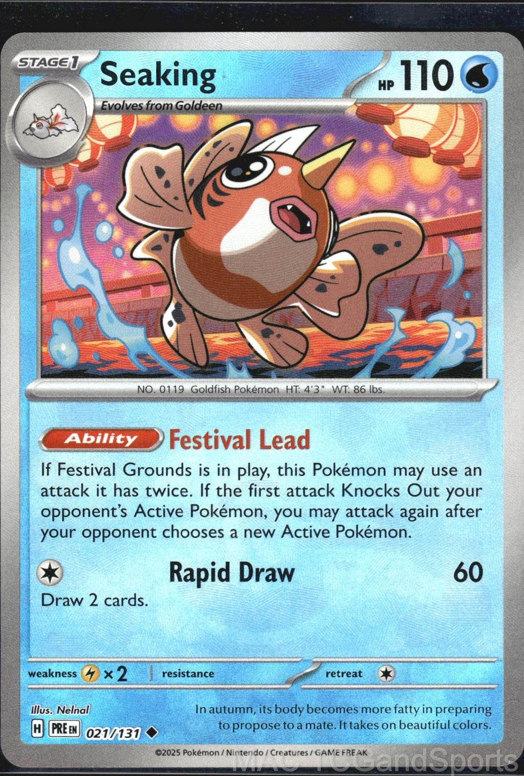 Seaking (Poke Ball Pattern) 021/131 Holo Prismatic Evolutions Pokemon TCG NM