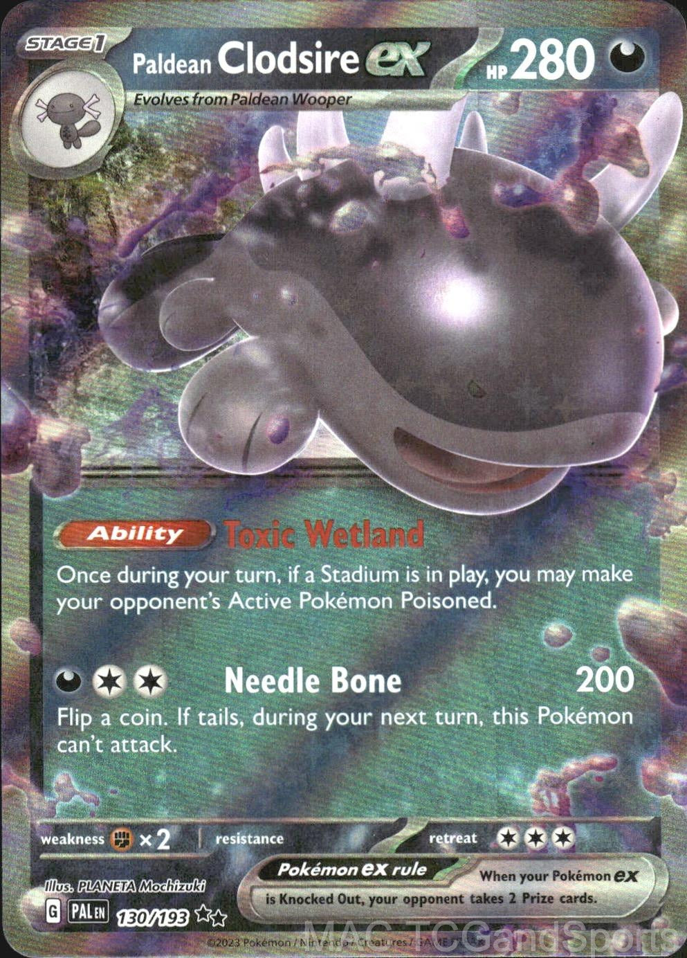 Paldean Clodsire ex 130/193 Holo Paldea Evolved Pokemon TCG NM