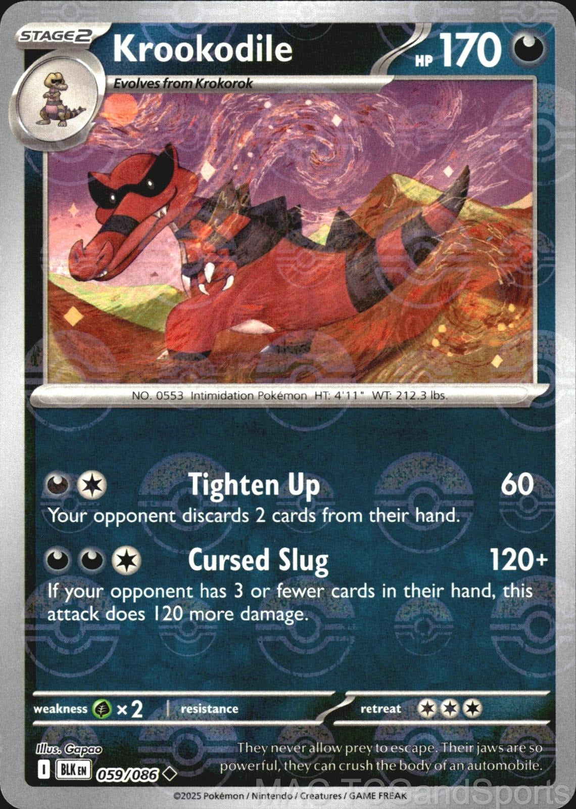 Krookodile (Poke Ball Pattern) 059/086 Holo Black Bolt Pokemon TCG NM