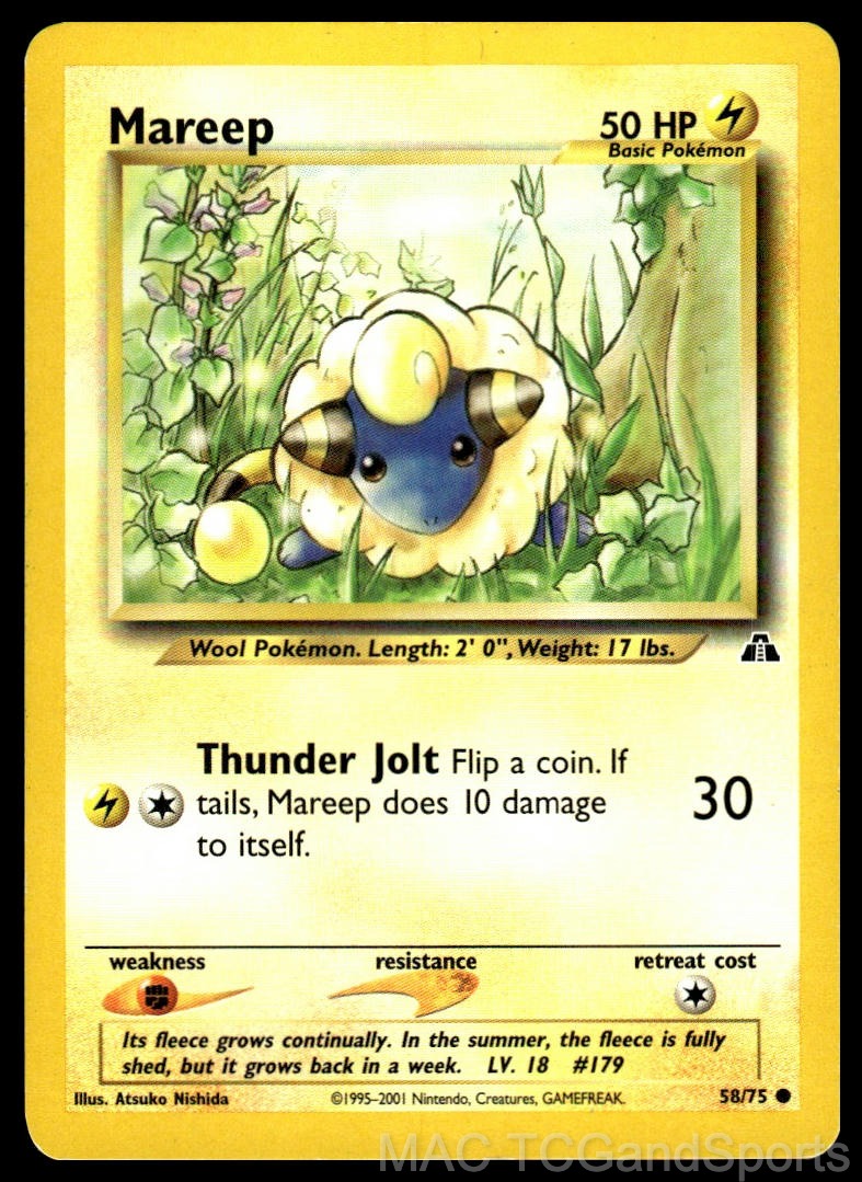 Mareep 58/75 Unlimited Neo Discovery Pokemon TCG LP