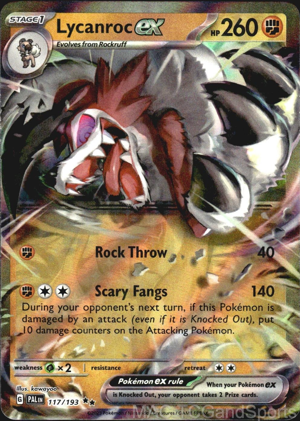 Lycanroc ex 117/193 Holo Paldea Evolved Pokemon TCG NM