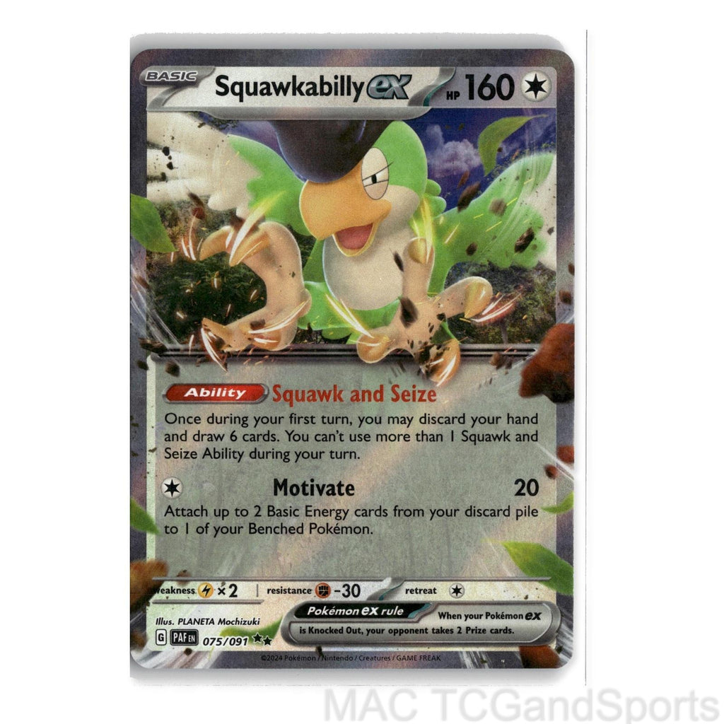 Squawkabilly ex 075/091 Holo Paldean Fates Pokemon TCG NM