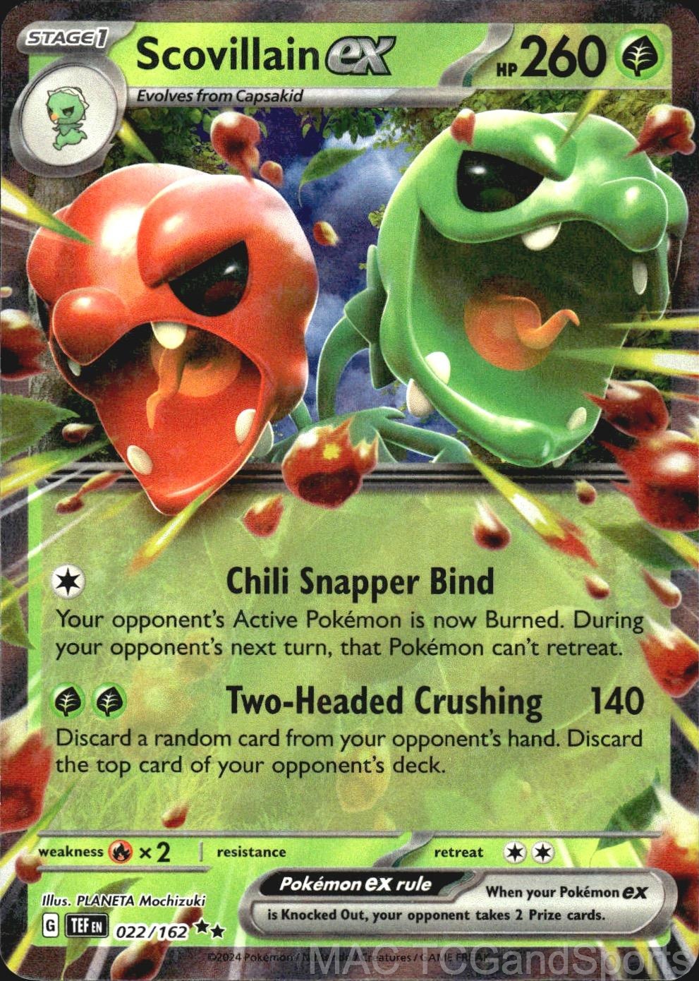 Scovillain ex 022/162 Holo Temporal Forces Pokemon TCG NM