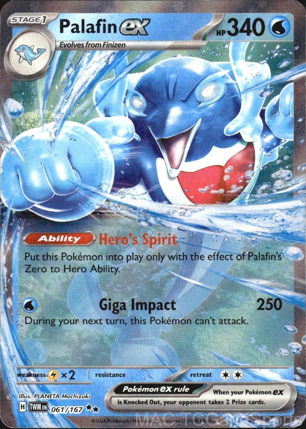 Palafin ex 061/167 Holo Twilight Masquerade Pokemon TCG NM