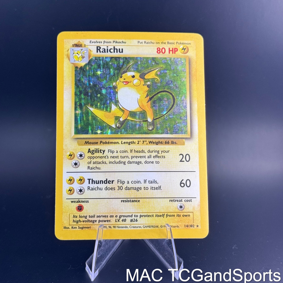 Raichu 14/102 Holo Base Set Unlimited Pokemon TCG LP