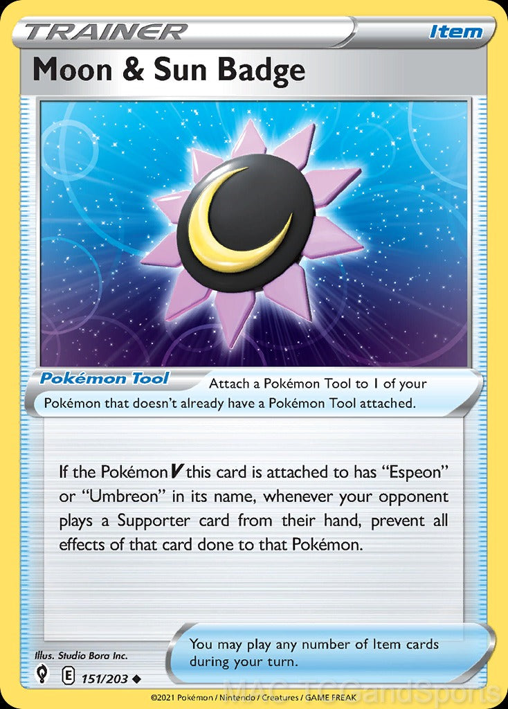 Moon & Sun Badge 151/203 Reverse Holo