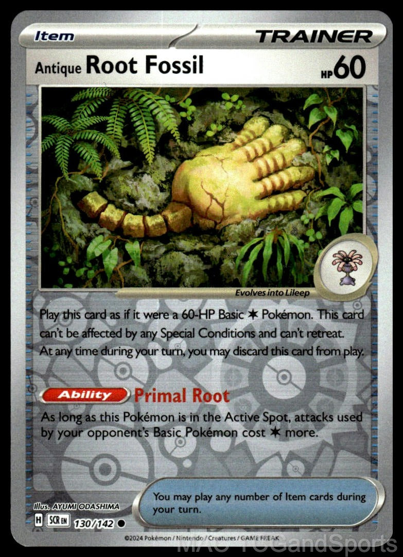 Antique Root Fossil 130/142 Reverse Holo