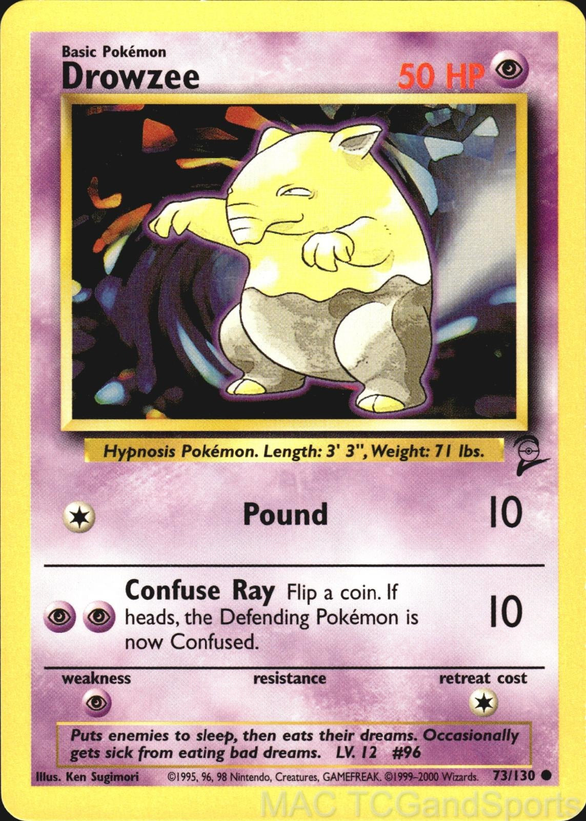 Drowzee 73/130 Base Set 2 Pokemon TCG LP