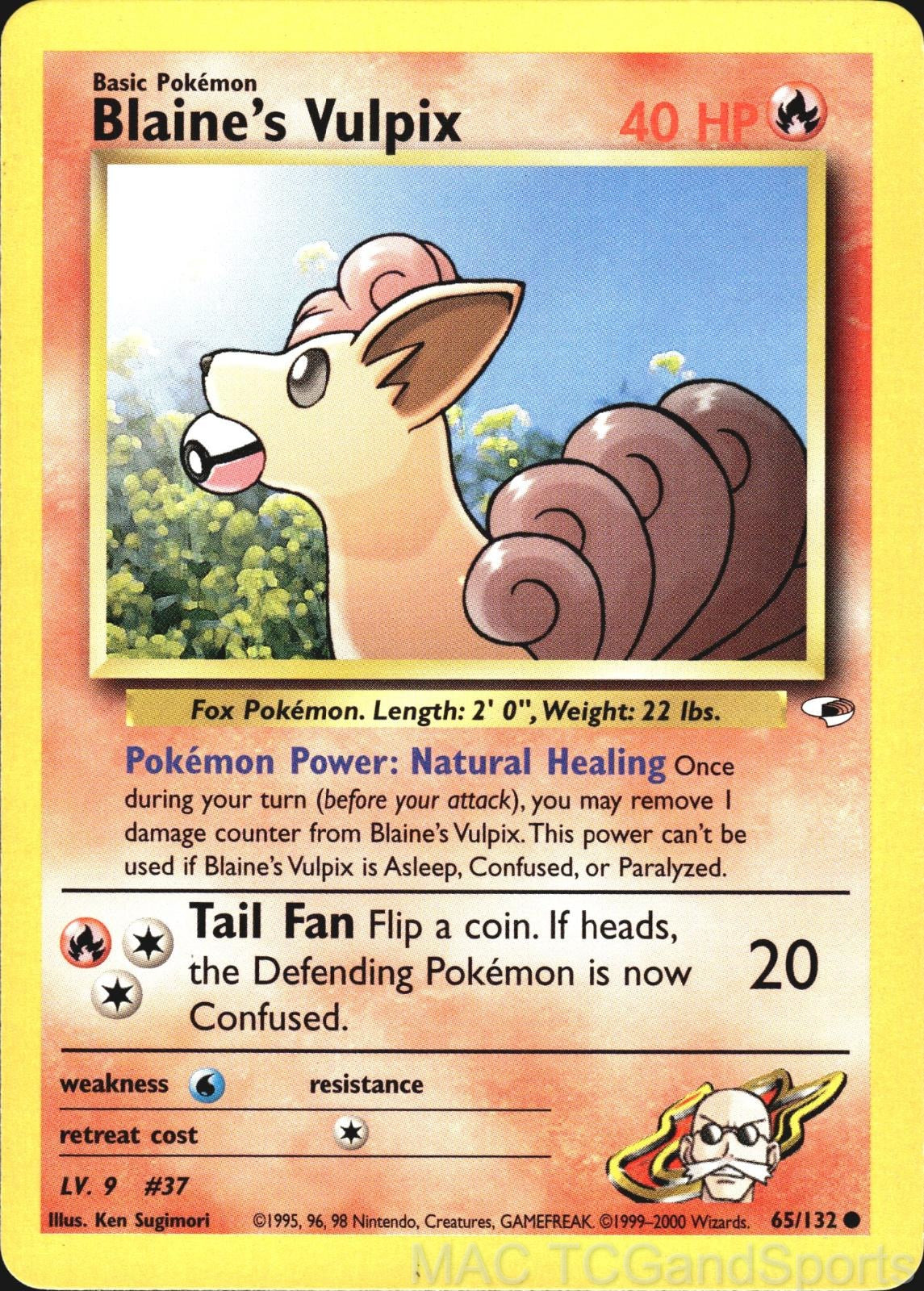 Blaine's Vulpix 65/132 Unlimited Gym Heroes Pokemon TCG LP