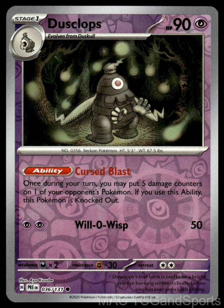 Dusclops 036/131 Reverse Holo