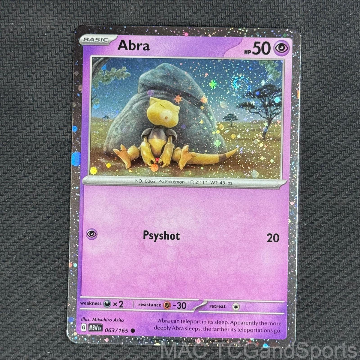 Abra (Cosmos Holo) 063/165 Double Swirl Pokemon TCG NM