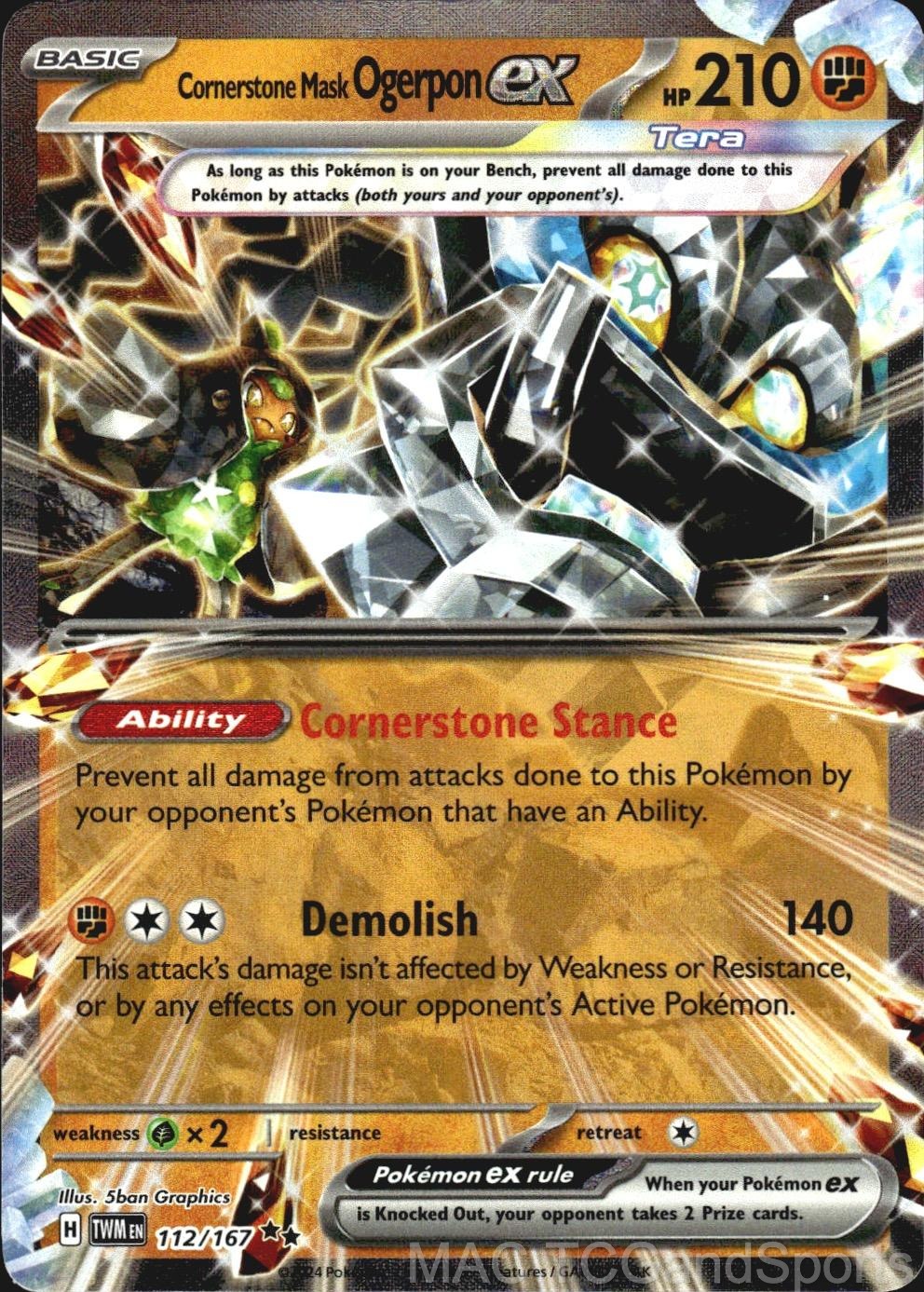 Cornerstone Mask Ogerpon ex 112/167 Holo Twilight Masquerade Pokemon TCG NM