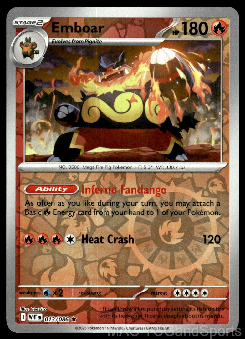 Emboar 013/086 Reverse Holo