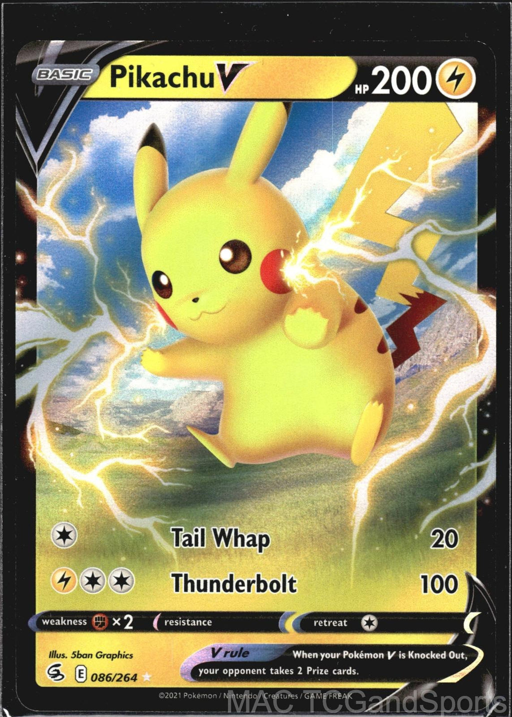 Pikachu V 086/264 Holo Fusion Strike Pokemon TCG NM