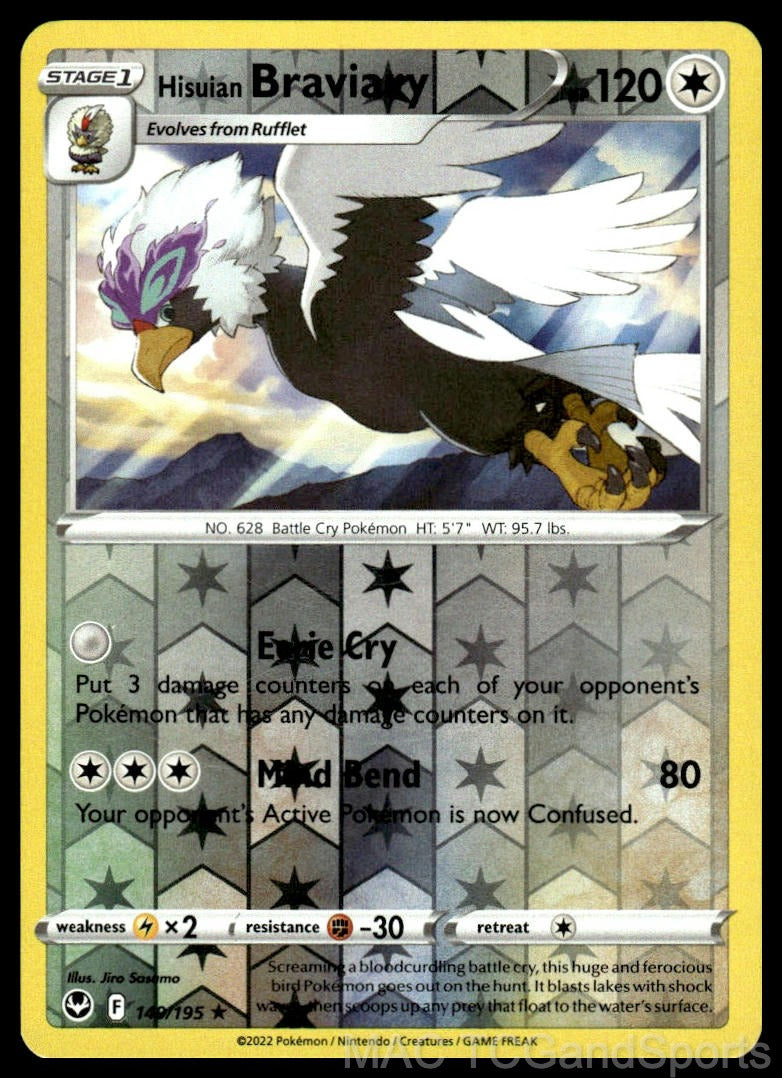 Hisuian Braviary 149/195 Reverse Holo