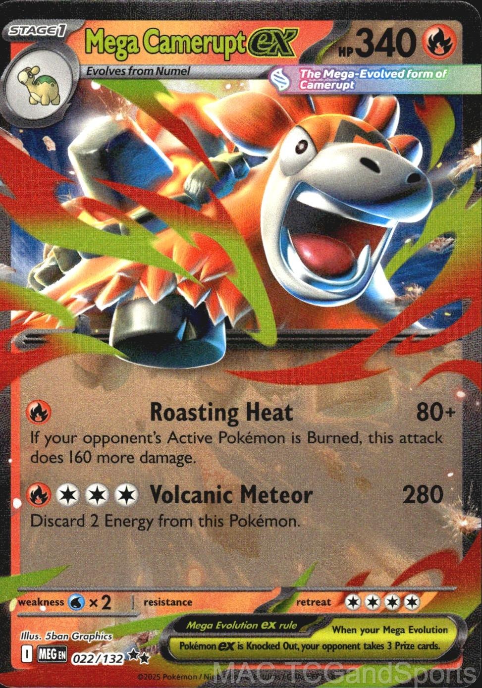 Mega Camerupt ex 022/132 Holo Mega Evolution Pokemon TCG NM