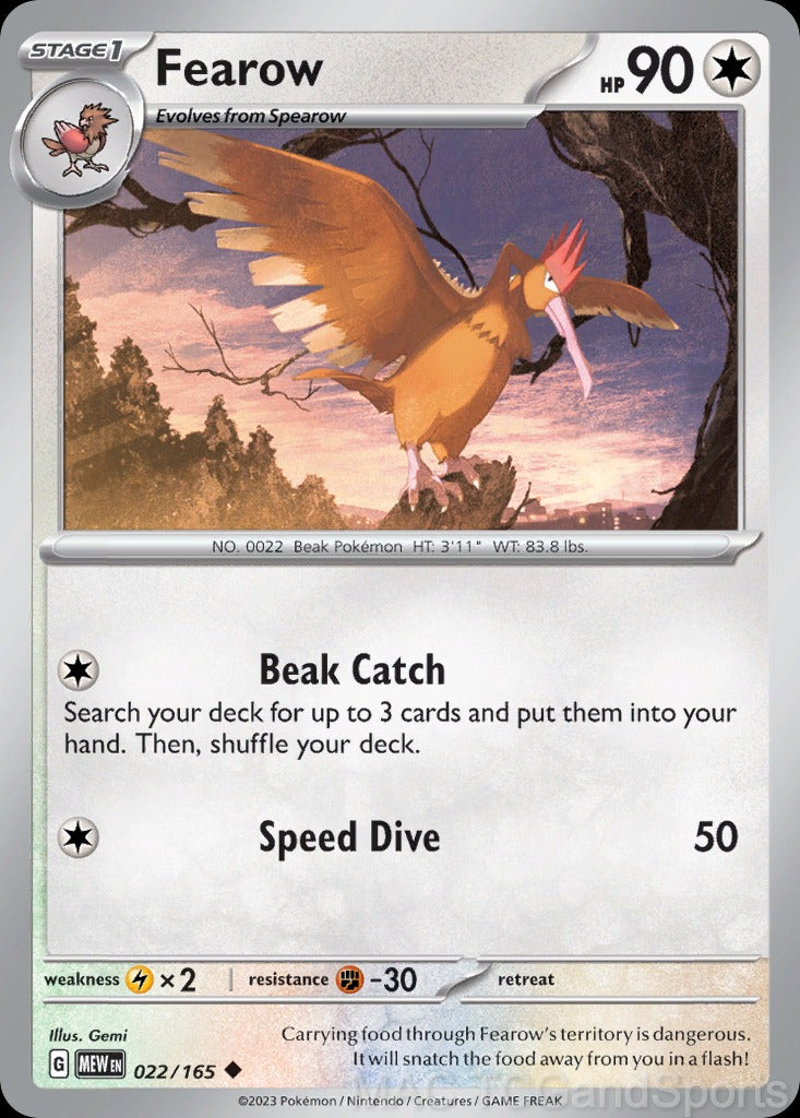 Fearow 022/165 Reverse Holo