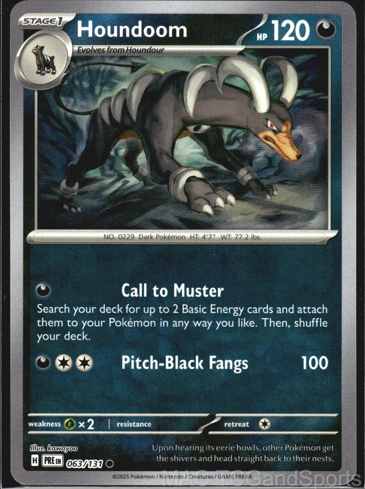 Houndoom (Poke Ball Pattern) 063/131 Holo Prismatic Evolutions Pokemon TCG NM