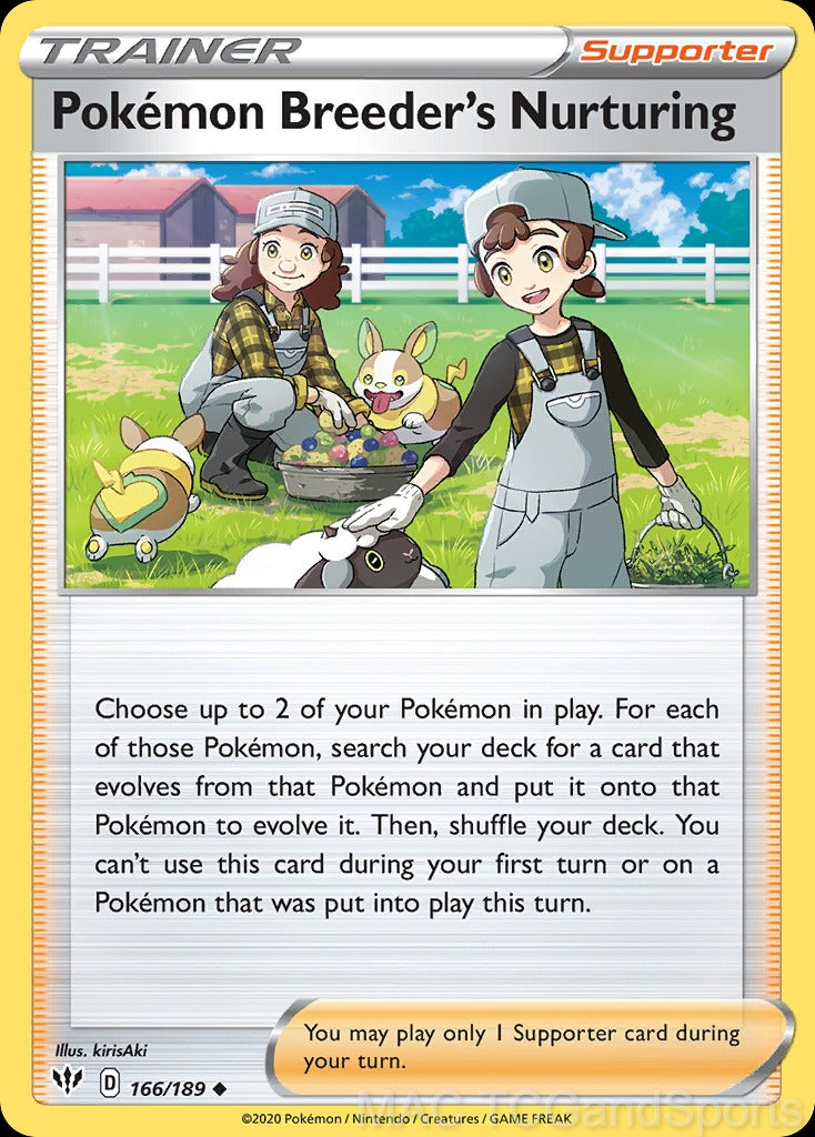 Pokemon Breeder's Nurturing 166/189 Reverse Holo