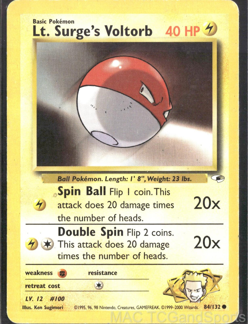 Lt. Surge's Voltorb 84/132 Unlimited Gym Heroes Pokemon TCG MP