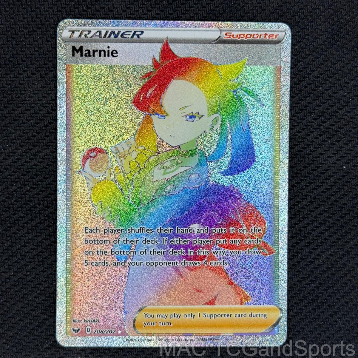 Marnie 208/202 Holo Sword & Shield Pokemon TCG NM