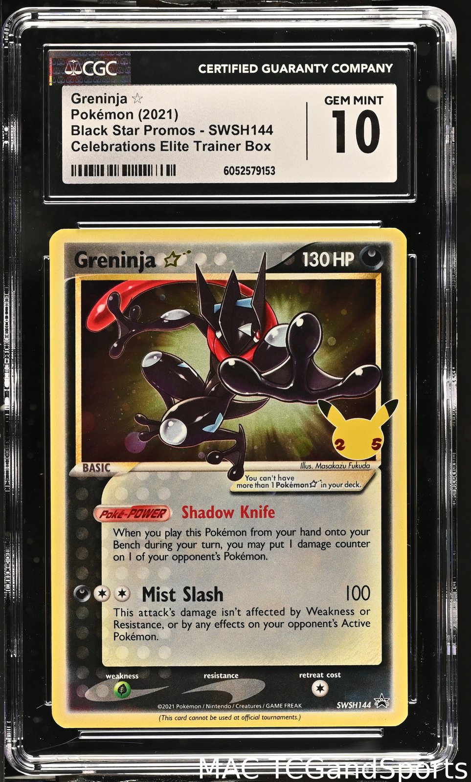 Greninja â SWSH144 Celebrations Elite Trainer Box Pokemon CGC 10 Gem Mint