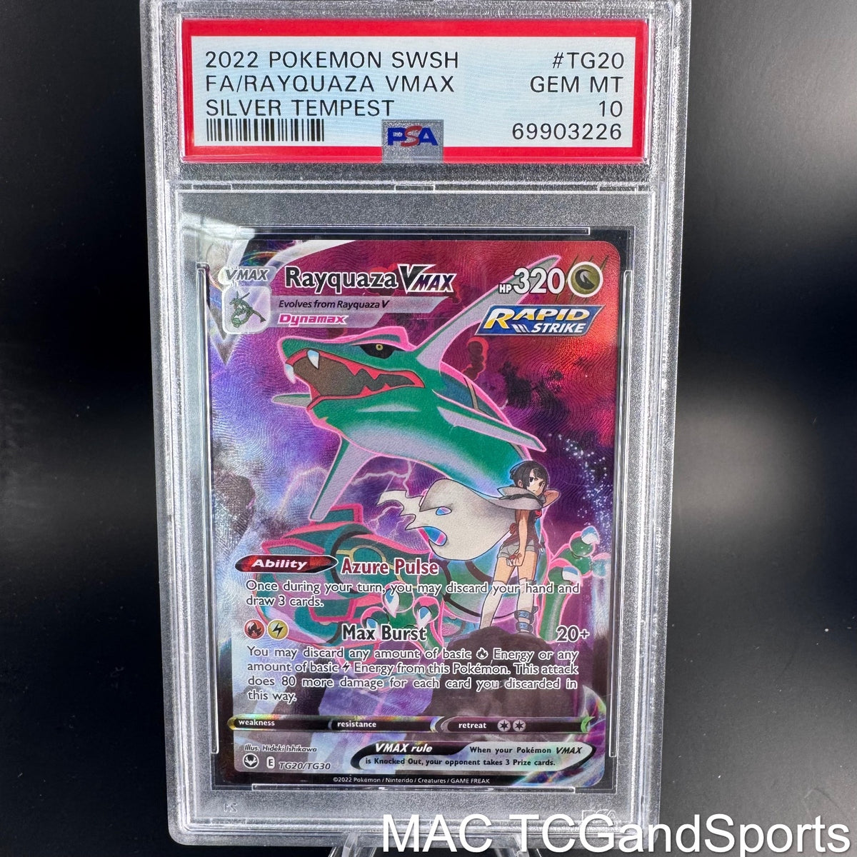 Rayquaza Vmax TG20/TG30 Silver Tempest Pokemon PSA 10