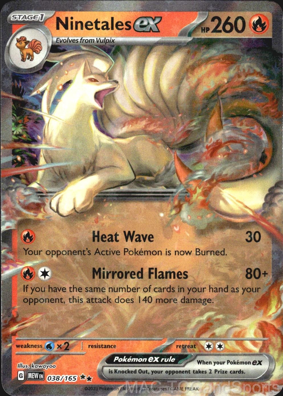 Ninetales ex 038/165 Holo 151 Pokemon TCG NM