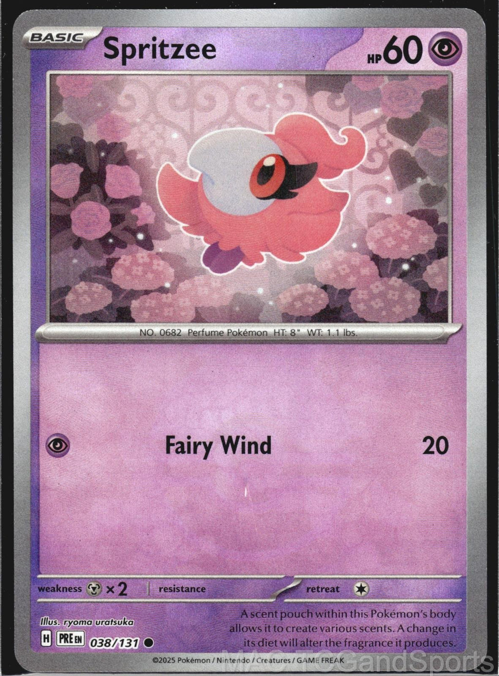 Spritzee (Poke Ball Pattern) 038/131 Holo Prismatic Evolutions Pokemon TCG NM