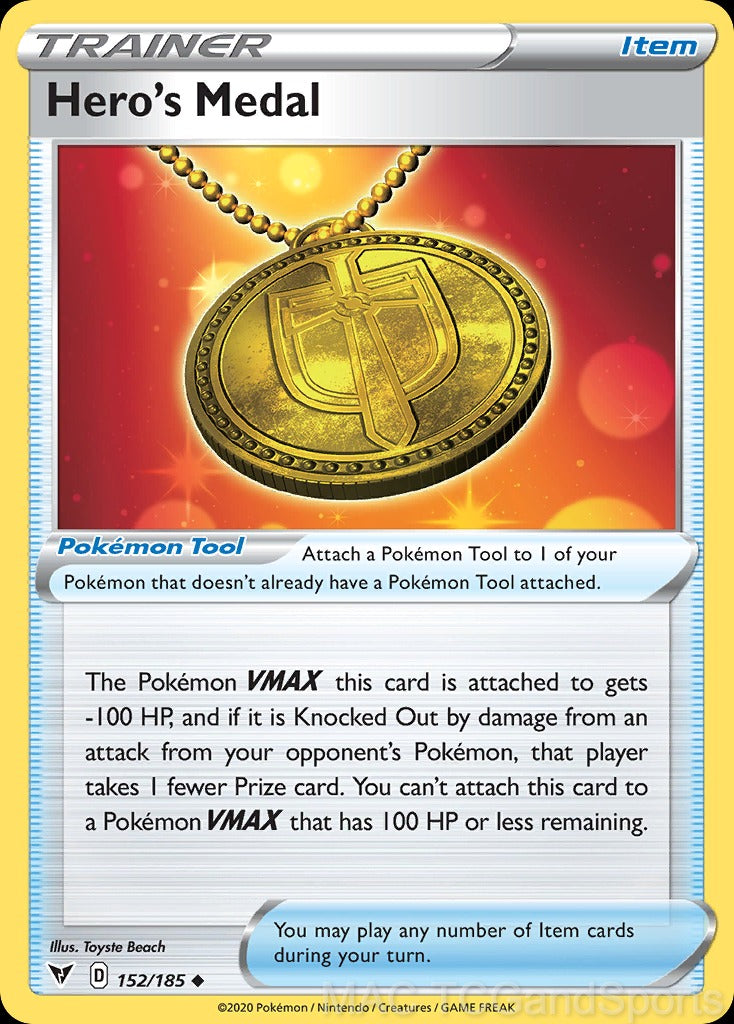 Hero's Medal 152/185 Reverse Holo