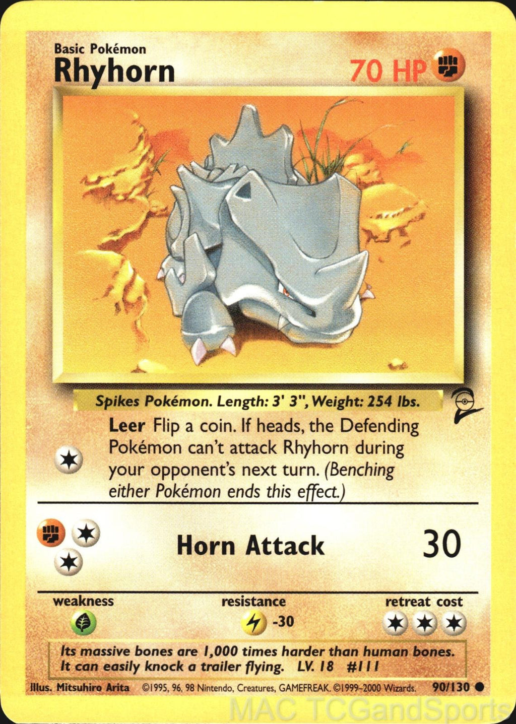 Rhyhorn 90/130 Base Set 2 Pokemon TCG LP