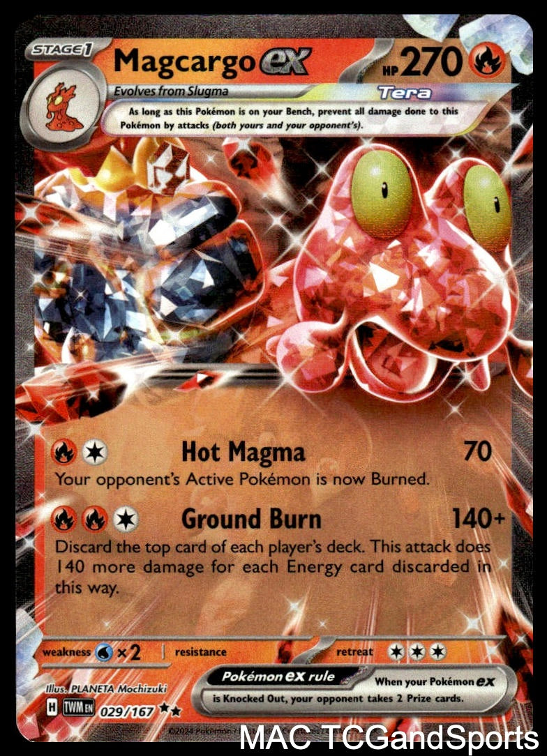 Magcargo ex 029/167 Holo Twilight Masquerade Pokemon TCG NM