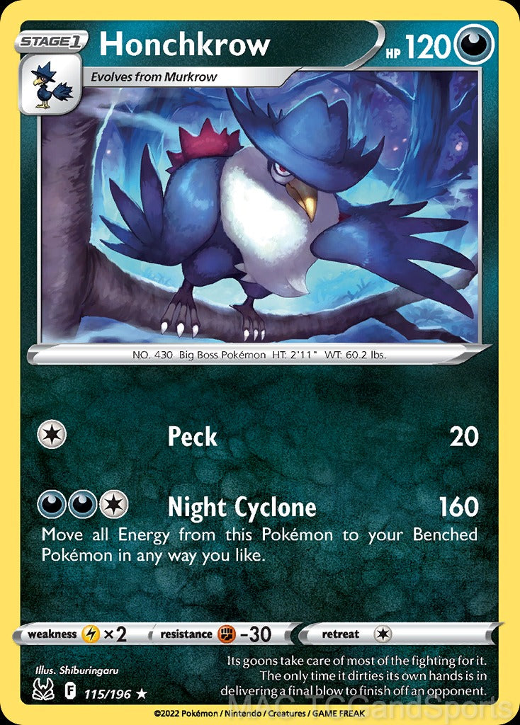 Honchkrow 115/196 Reverse Holo