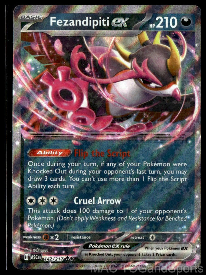 Fezandipiti ex 142/217 Holo Ascended Heroes Pokemon TCG NM