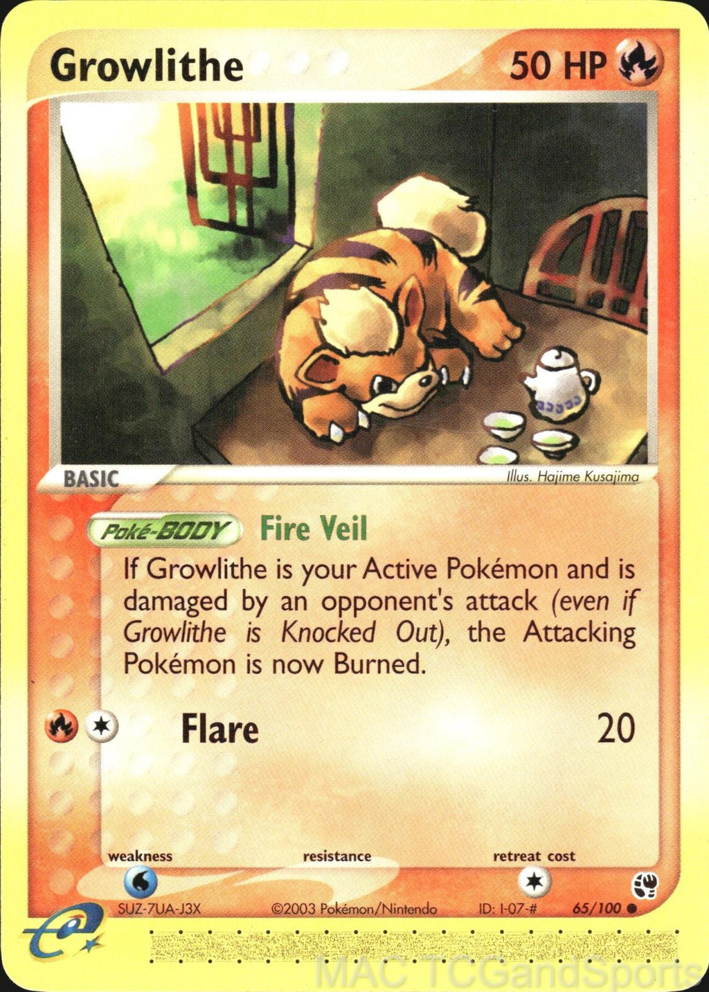 Growlithe 65/100 Sandstorm Pokemon TCG LP