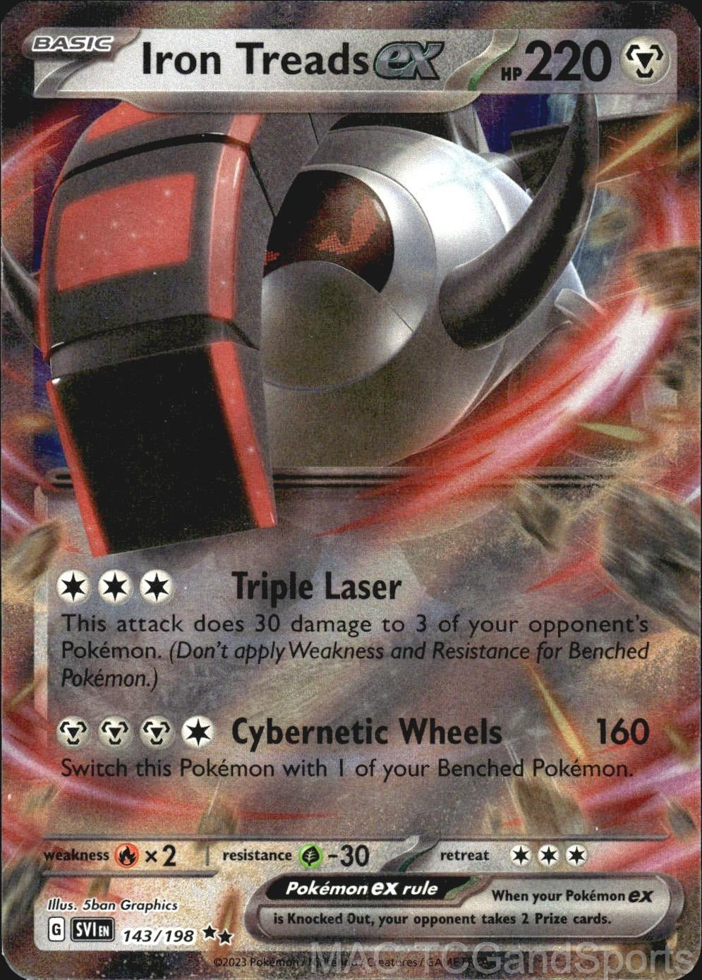 Iron Treads ex 143/198 Holo Scarlet & Violet Pokemon TCG NM