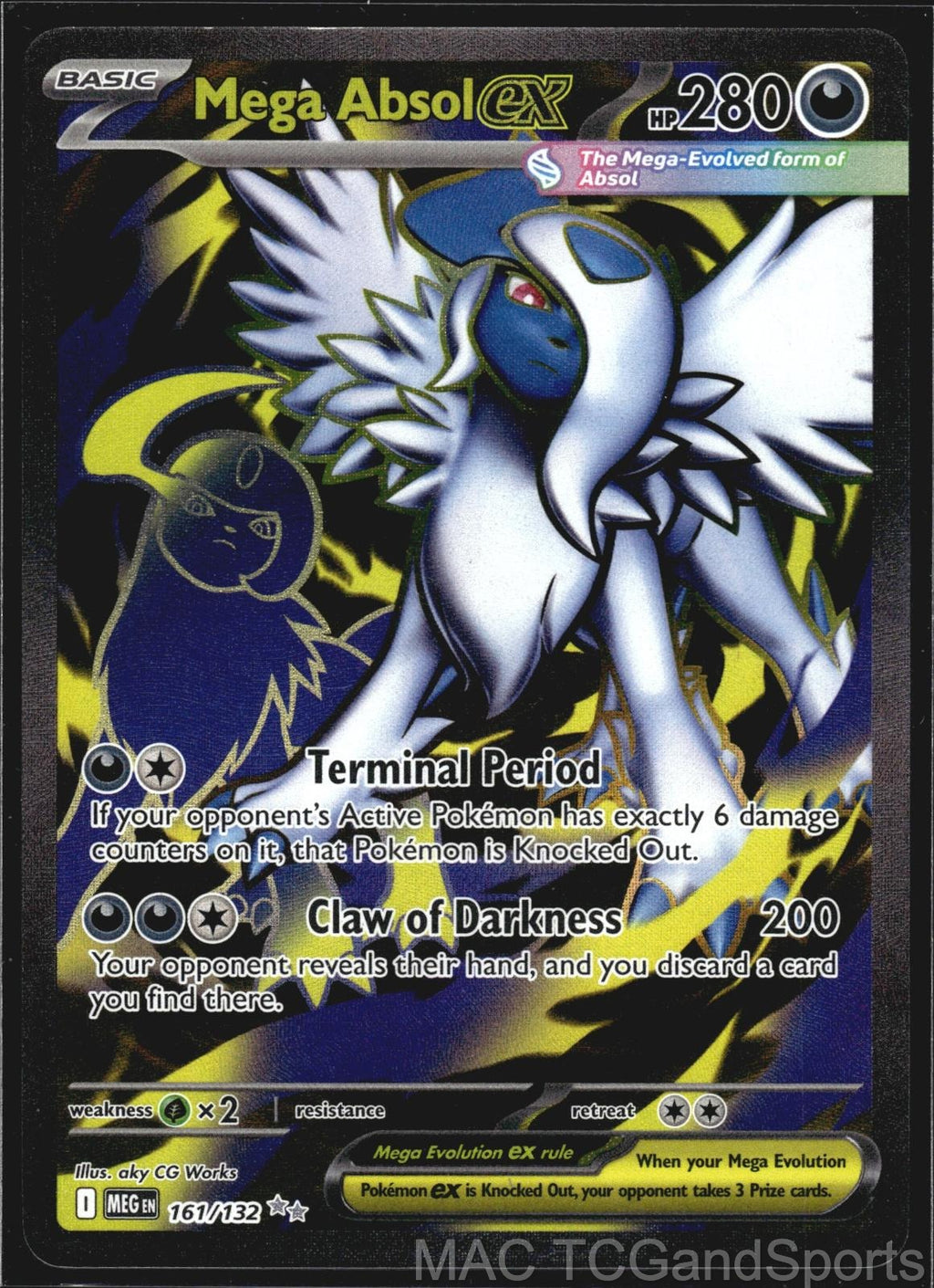 Mega Absol ex 161/132 Holo Mega Evolution Pokemon TCG NM