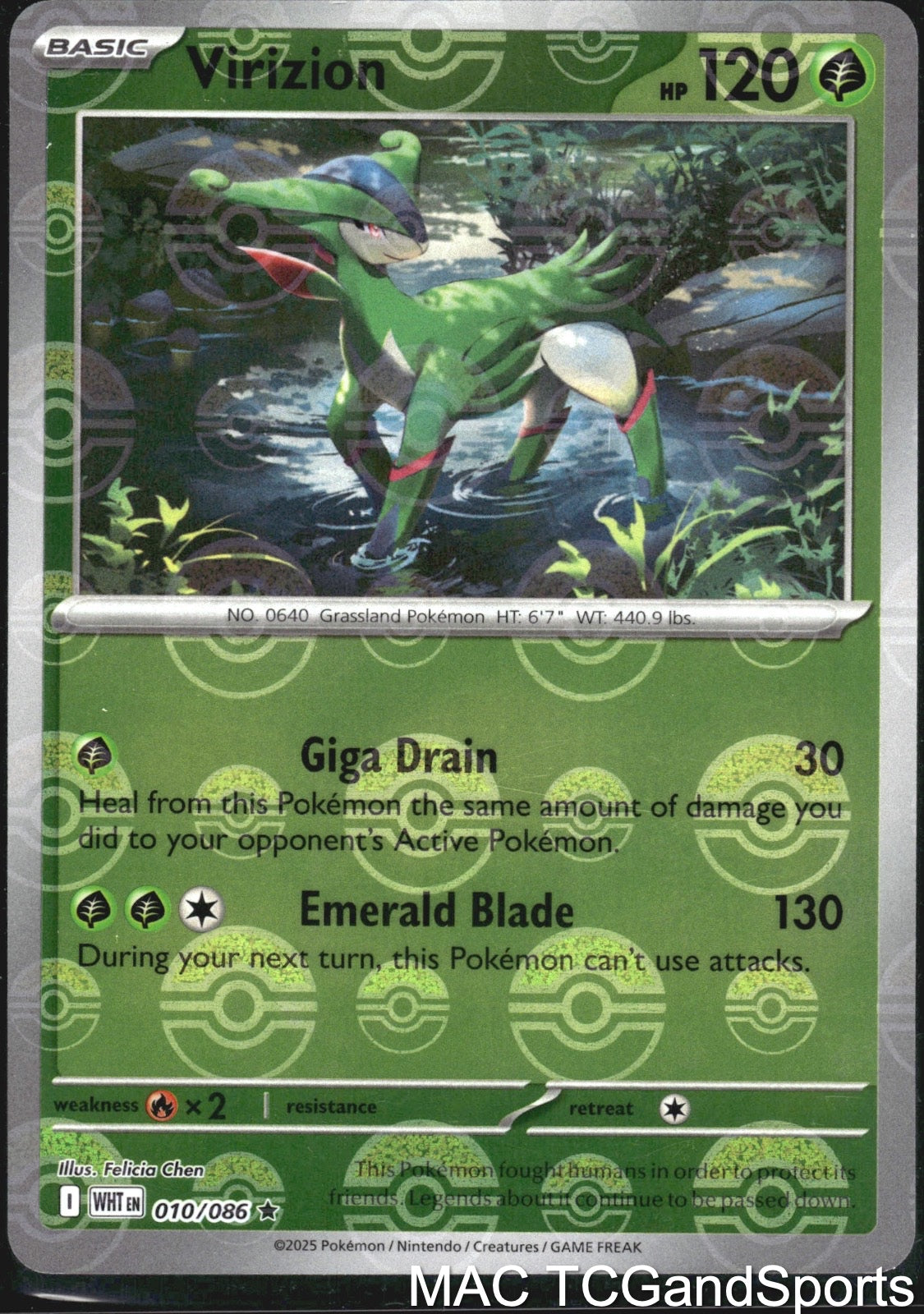 Virizion (Poke Ball Pattern) 010/086 Holo White Flare Pokemon TCG NM